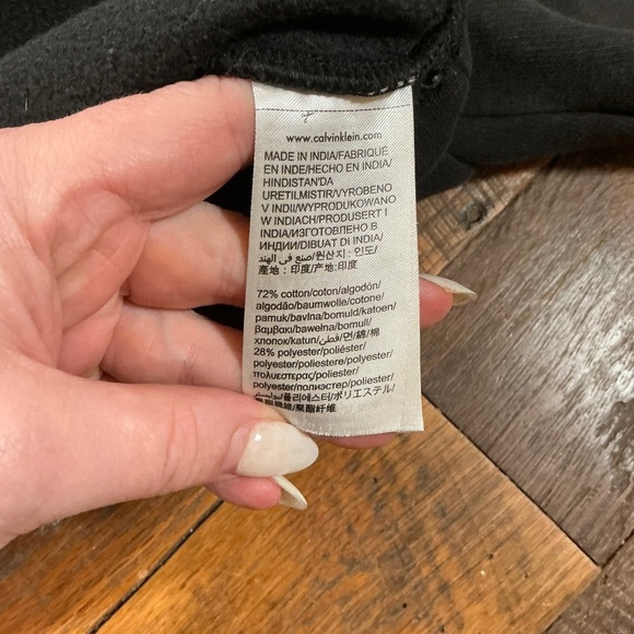 Calvin Klein Jeans Y2K 90s Black CK Logo Tape Quarter Zip Pullover Size XL NWOT - Picture 6 of 7